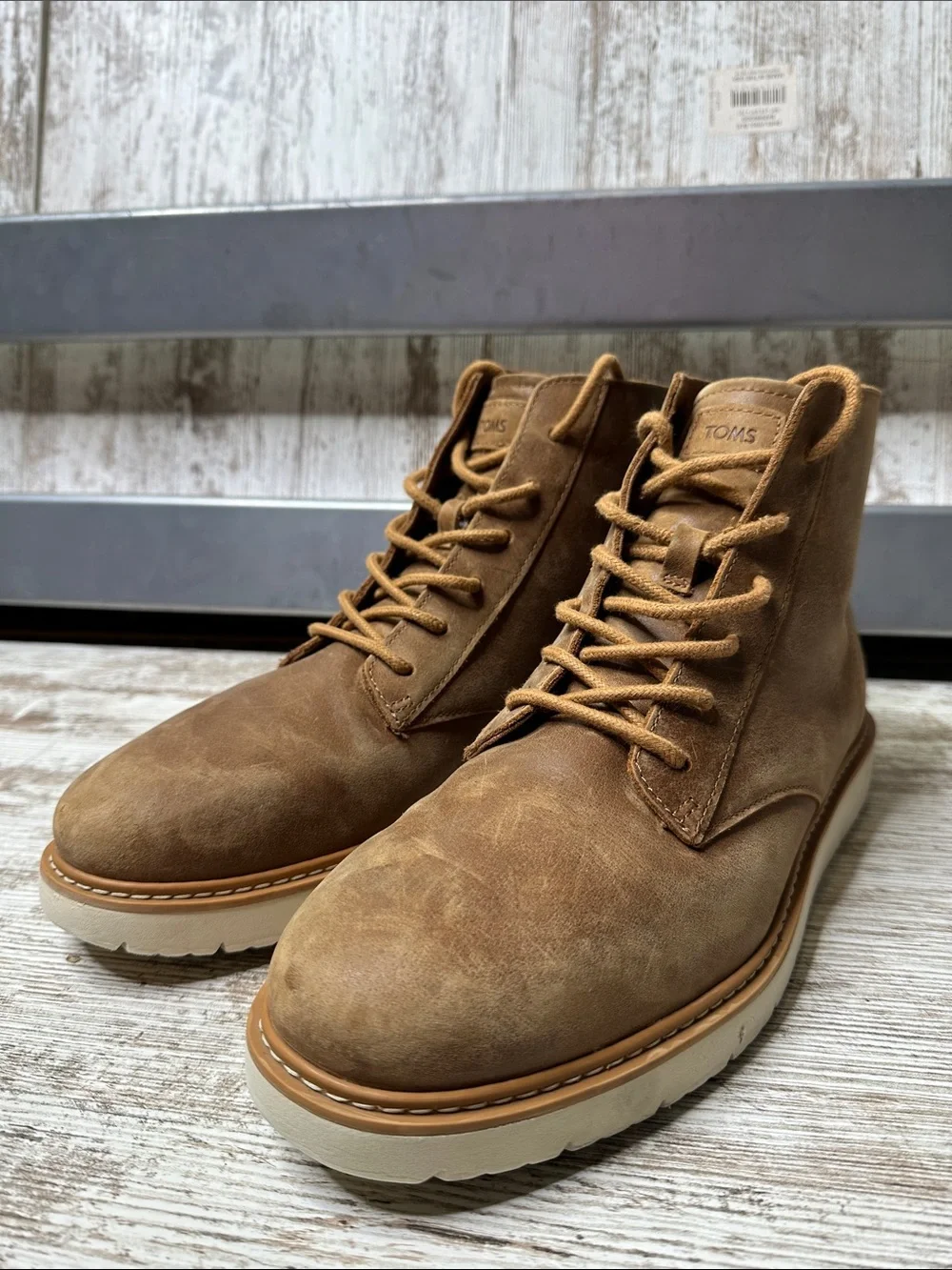 TOMS TRVL LITE Navi Ranger Tan Water Resistant Leather Boots Men 11